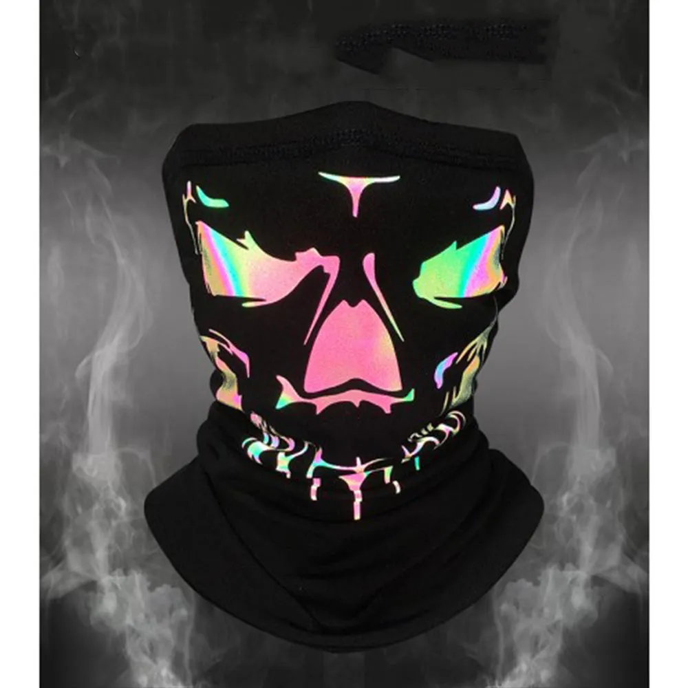 West Biking - Reflective bandana motorcycle scarf bike bandana biker balaclava ski tube scarf skull design - gray