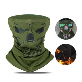 West Biking - Reflective bandana motorcycle scarf bike bandana biker balaclava ski tube scarf skull design - green