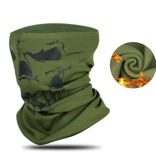 West Biking - Reflective bandana motorcycle scarf bike bandana biker balaclava ski tube scarf skull design - green