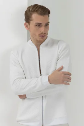 White plaid bomber jacket