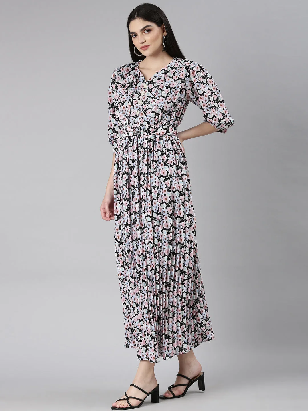 Women Multi Floral Maxi Dress