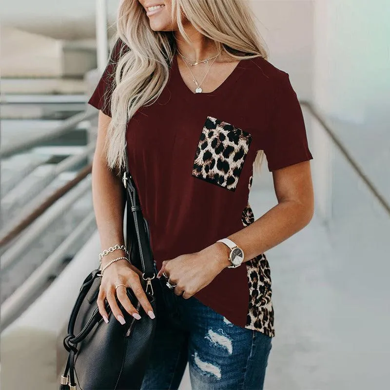 Women's Plus Size Leopard Print Long Sleeve T-Shirt