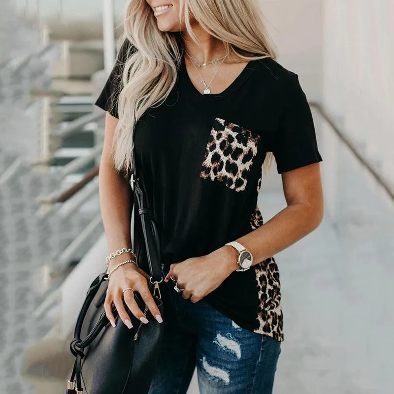 Women's Plus Size Leopard Print Long Sleeve T-Shirt