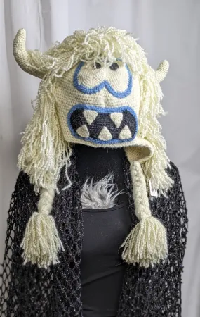 Yeti Abominable Snowman Knitted Winter Novelty Crazy Ski Snowboard Hat Adult Unisex Unique Gift