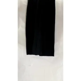 ZARA Women's Black Rib Knit Elasticized Waist Back-Slit Midi Skirt SZ L